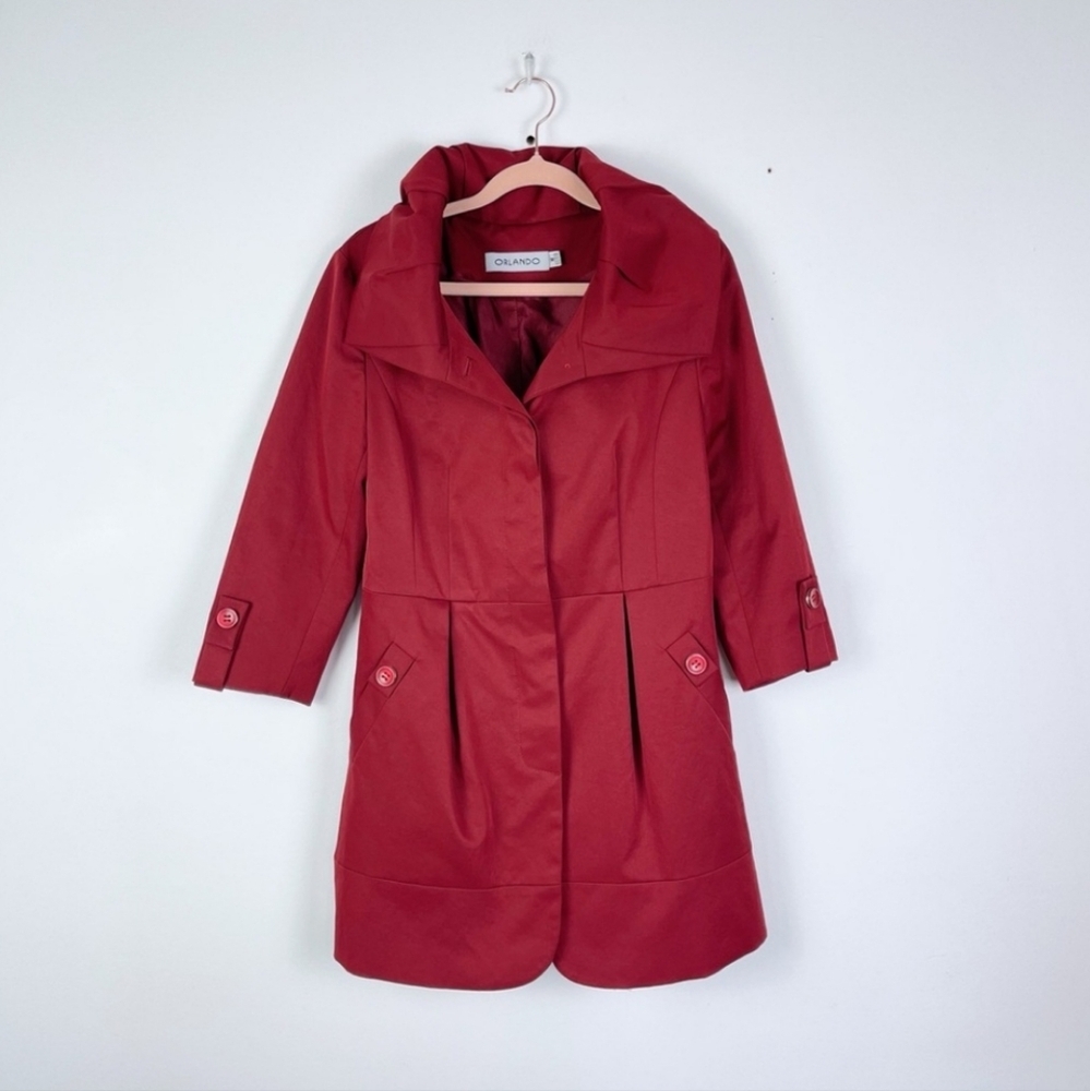 Orlando Pleated Collar Red  Spring Jacket